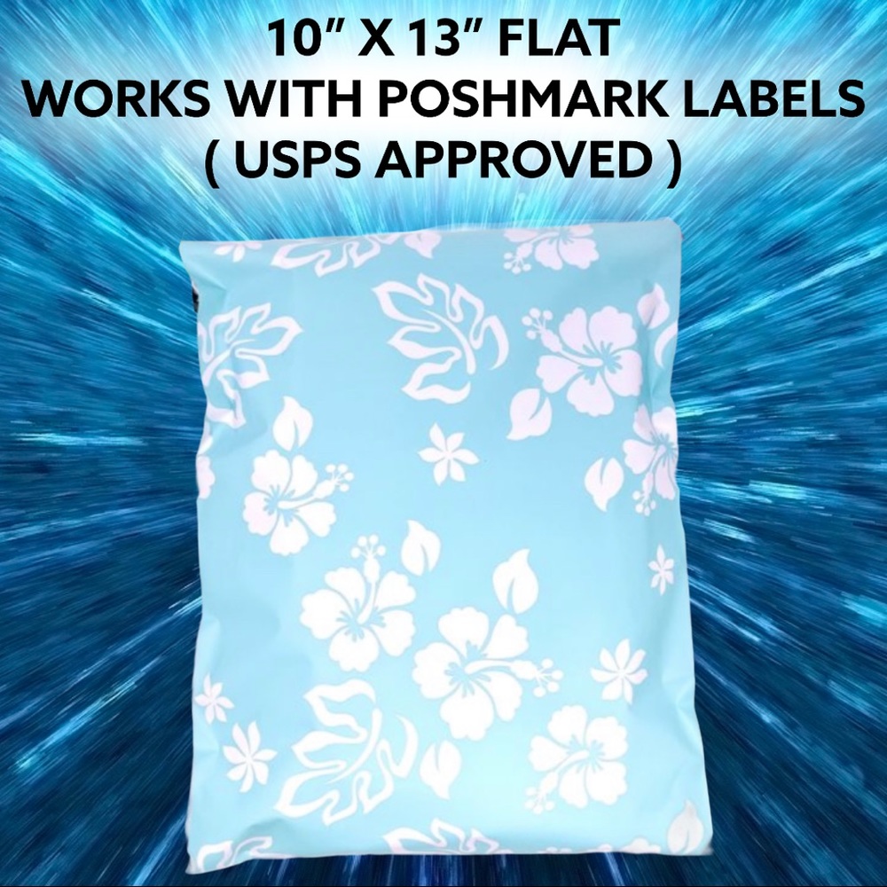 50 10X13 Blue Hawaiian Poly Mailers CLEARANCE - Picture 3 of 5